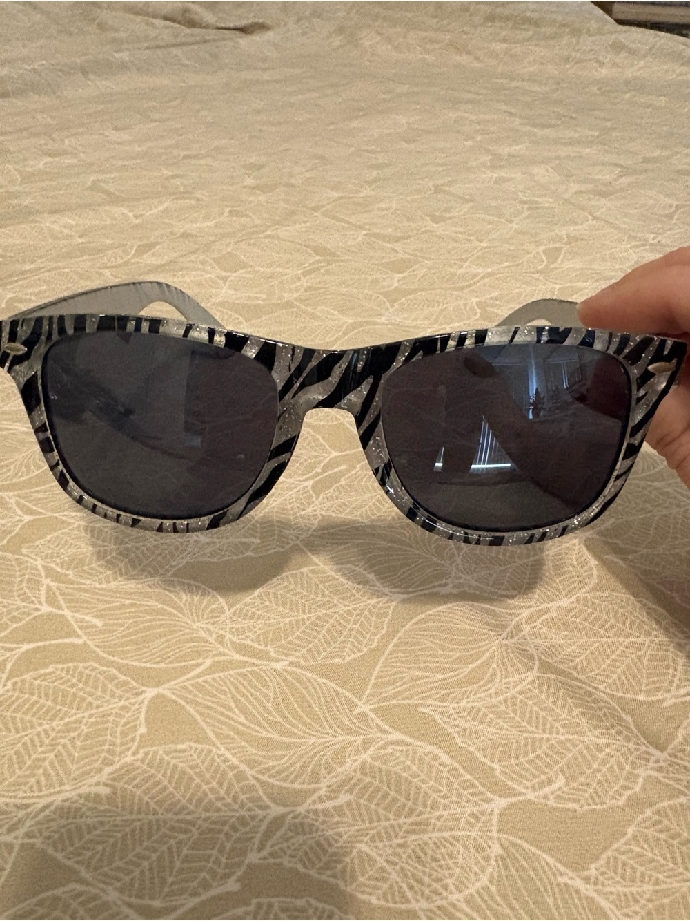 Betsey Johnson Black & Silver Zebra-Print Women's Sunglasses